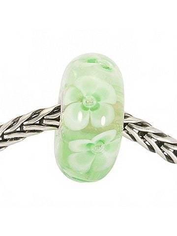 Trollbeads Women's Flower Glass Bead Charm in Light Green (view 2)