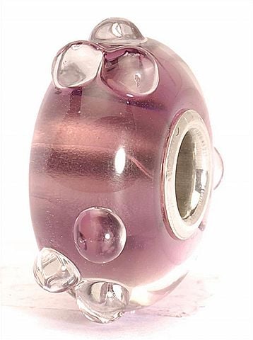 Trollbeads Women's Flower Bud Glass Bead Charm in Pink (view 1)