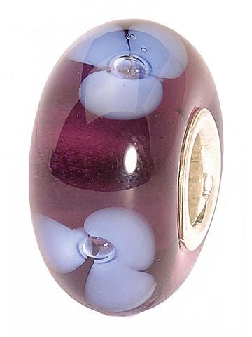 Trollbeads Women's Flower Glass Bead Charm in Purple (view 1)