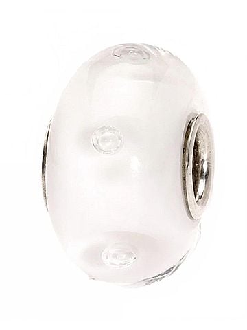 Trollbeads Women's Bubbles Glass Bead Charm in White (view 2)