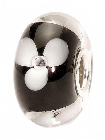 Trollbeads Women's Flower Glass Bead Charm in White (view 2)