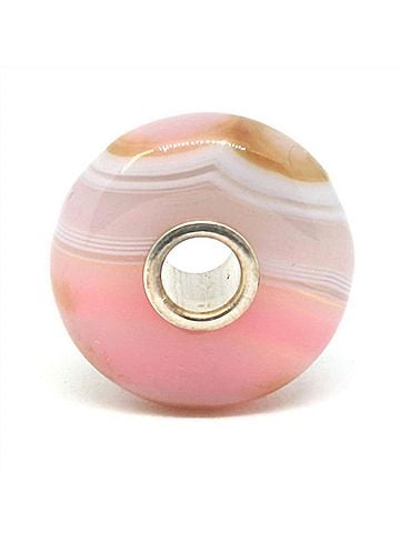 Trollbeads Women's Striped Agate Bead Charm in Pink (view 2)