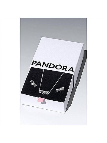 Pandora Halo Heart Trio Jewelry Gift Set in Silver (view 2)