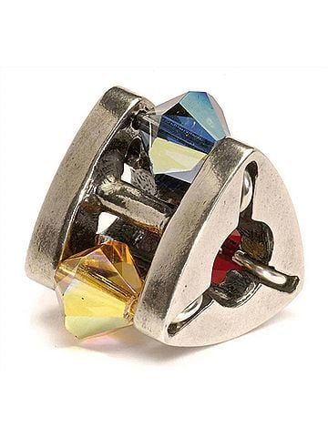 Trollbeads Women's Winter Jewel Big Bead Charm in Silver. Yellow/ Blue/ Red (view 1)