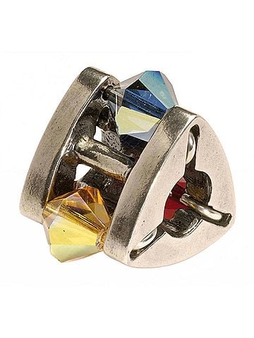 Trollbeads Women's Winter Jewel Big Bead Charm in Silver. Yellow/ Blue/ Red (view 2)