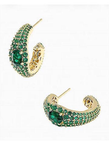 Kendra Scott Women's Bella Hoop Earring Dark Green in Dark Green (view 1)