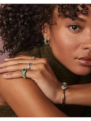 Kendra Scott Women's Bella Hoop Earring Dark Green in Dark Green (view 2)