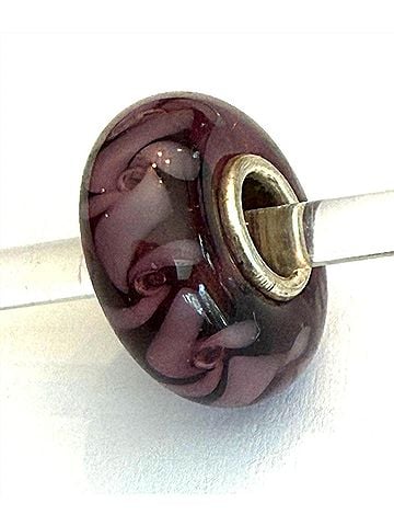 Trollbeads Women's Universal Charm Bead in Unique Purple/Pink Swirls (view 1)