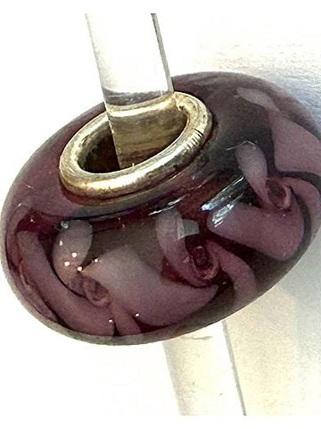 Trollbeads Women's Universal Charm Bead in Unique Purple/Pink Swirls (view 2)