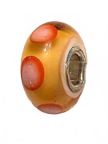 Trollbeads Women's Universal Spots Glass Bead Charm in Unique Yellow With Orange (view 1)