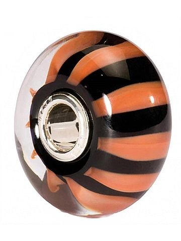 Trollbeads Women's Glass Bead Charm in Coral Stripe (view 1)