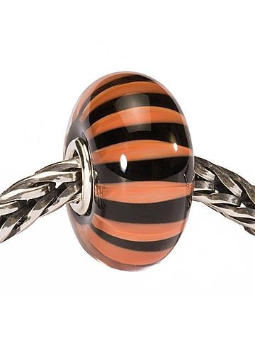 Trollbeads Women's Glass Bead Charm in Coral Stripe (view 2)