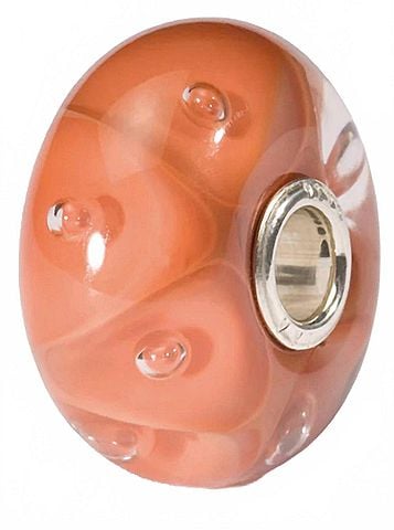 Trollbeads Women's Bubbles Glass Bead Charm in Coral (view 1)