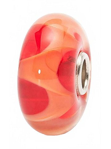 Trollbeads Women's Wave Glass Bead Charm in Coral (view 1)