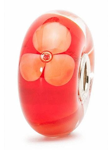 Trollbeads Women's Glass Bead Charm in Peach Flower (view 1)