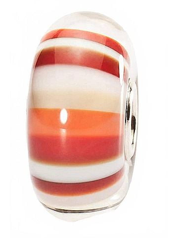 Trollbeads Women's Stripes Glass Bead Charm in Strawberry (view 1)