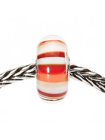 Trollbeads Women's Stripes Glass Bead Charm in Strawberry (view 2)