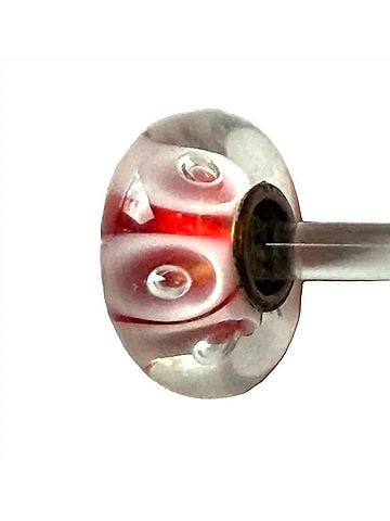 Trollbeads Women's Universal Bubble Bead Charm in Unique Stripe Red (view 1)