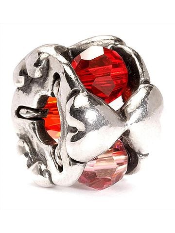 Trollbeads Women's Valentine Bead Charm in Silver/ Red (view 1)