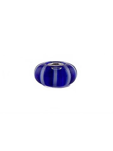 Trollbeads Women's Stripe Glass Bead Charm in Blue/ White (view 2)