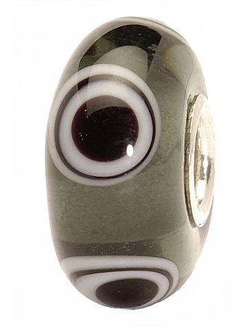 Trollbeads Women's Eye Bead Glass Bead Charm in Green/ Black (view 1)
