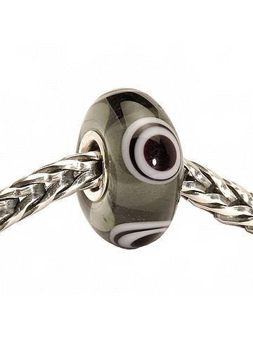 Trollbeads Women's Eye Bead Glass Bead Charm in Green/ Black (view 2)