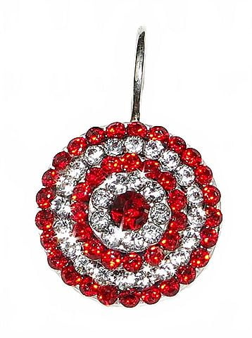 Mariana Women's Red Starburst Earrings in Red/ Clear (view 1)