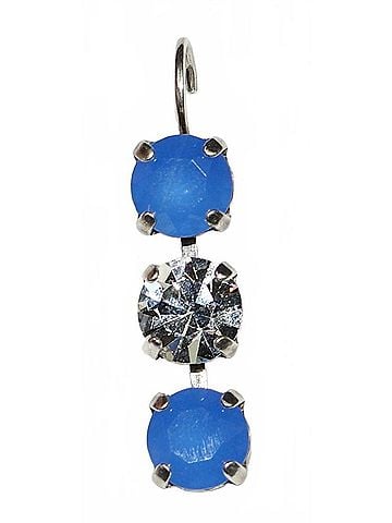 Mariana Women's Zhang Triple Drop Earrings in Blue/ Clear (view 1)