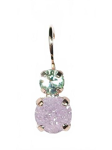 Mariana Women's Circle Drop Earrings in Pink Ice / Green (view 1)