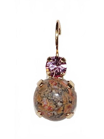 Mariana Women's Ball Dangle Earrings in Pink/ Natural (view 1)