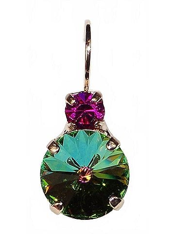 Mariana Women's Saba Audrey Earrings in Green/ Fuschia (view 1)
