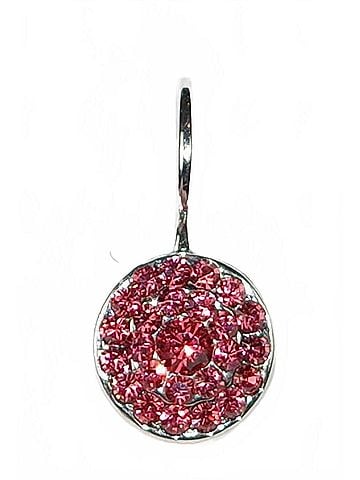 Mariana Women's Round Drop Earrings in Pink (view 1)