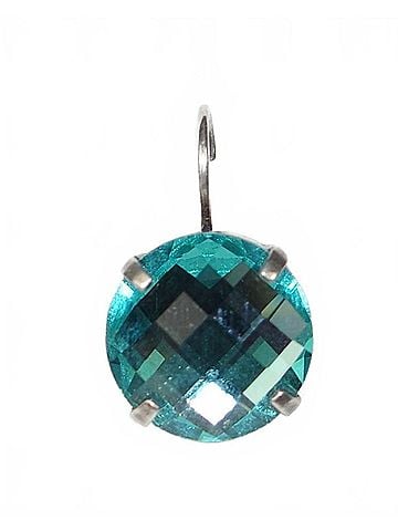 Mariana Women's Round Stone Earrings in Teal (view 1)