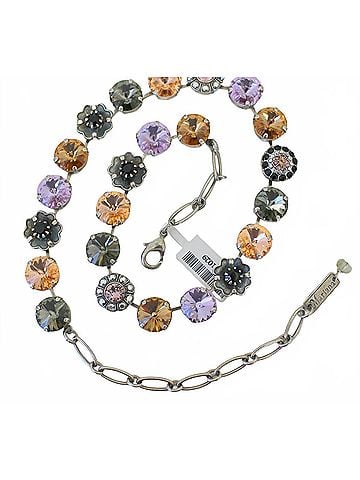 Mariana Women's Large Floral Crystal Necklace in Jet Black (view 1)