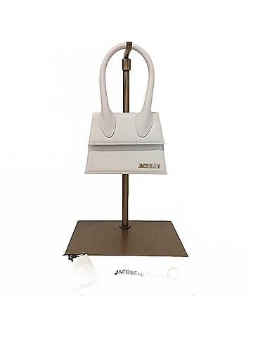 Jacquemus Le Chiquito Moyen Top-Handle Leather Bag in White (view 1)