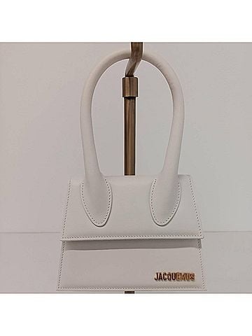 Jacquemus Le Chiquito Moyen Top-Handle Leather Bag in White (view 2)