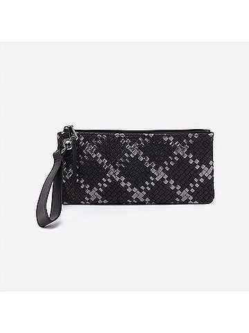 Hobo The Original Vida Wristlet in Black Metallic Woven (view 1)