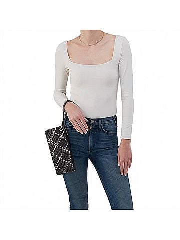Hobo The Original Vida Wristlet in Black Metallic Woven (view 2)