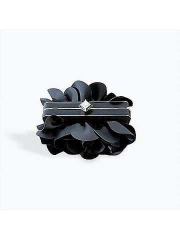 Cejon 3-D Laser Cut Floral Clutch in Black (view 1)