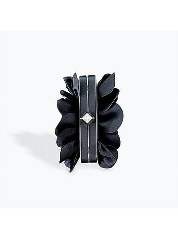 Cejon 3-D Laser Cut Floral Clutch in Black (view 2)