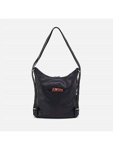 Hobo The Original Merrin Backpack Shoulder Bag in Black Suede (view 1)