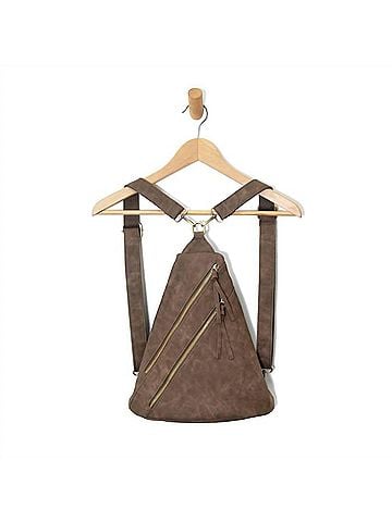 Joy Susan Women's Peyton Convertible Backpack in Taupe (view 1)