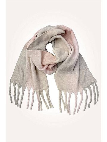 Kensie Women's Fringe Scarf in Neutral Plaid (view 1)