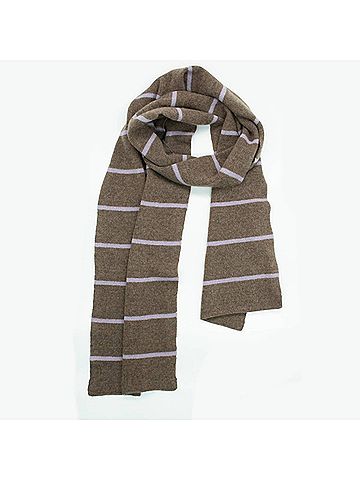 Portolano Women's Cashmere Striped Scarf in Beige (view 1)