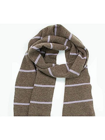 Portolano Women's Cashmere Striped Scarf in Beige (view 2)