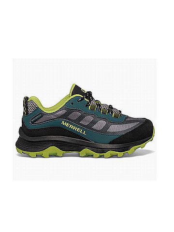 Merrell Big Kid's Moab Speed Low Waterproof Hybrid Sneaker in Deep Green/Black (view 1)