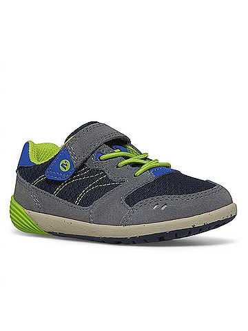 Merrell Infant-Toddler Baresteps A83 Sneaker in Navy/Green (view 2)