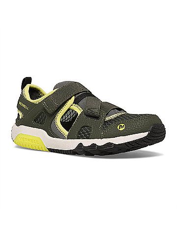 Merrell Little Kid's Hydro Free Roam Sandals in Olive/Lime (view 1)
