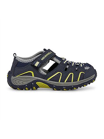 Merrell Little Kid's Hydro H2o Hiker Sandal in Navy/Lime (view 2)