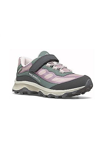 Merrell Little Kid's Moab Speed A/C Low Waterproof Sneaker in Dusty Pink/Olive (view 2)